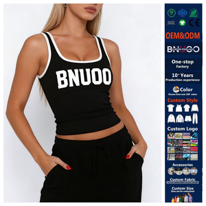 Canotte Sportive da <span class=keywords><strong>Donna</strong></span> Personalizzate all'Ingrosso, <span class=keywords><strong>in</strong></span> <span class=keywords><strong>Cotone</strong></span> a Costine, Estive, Slim Fit, per Fitness e Palestra, Stile Y2K, Traspiranti e Casual - Product Image 1