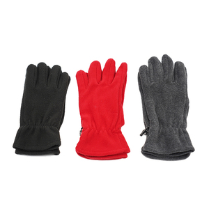 Gants d'hiver noirs OEM personnalisés en laine chaude pour hommes Gants <span class=keywords><strong>polaire</strong></span> pour adultes Gants d'équitation en velours polyester froid - Product Image 1