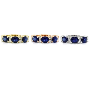 Bijoux sur mesure, logo personnalisé, meilleure qualité, or jaune massif 14 carats, diamant naturel, pierre de couleur, saphir, bague en grappe pour femme - Product Image 4