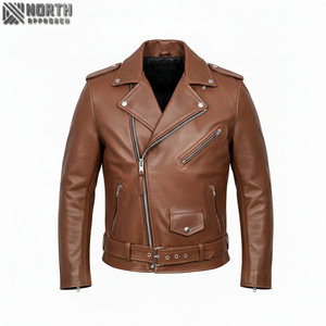 Vestes de moto en cuir de haute qualité pour hommes Vestes de moto pour hommes à quantité minimale de commande basse Veste de course Blouson bombardier personnalisé - Product Image 1