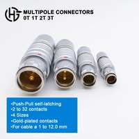 Connecteur circulaire auto-bloquant Push-Pull en métal de petit diamètre, compatible Lemo série 0T, avec prise EGG 2/3/4/5/6/7/9 broches, IP66/68