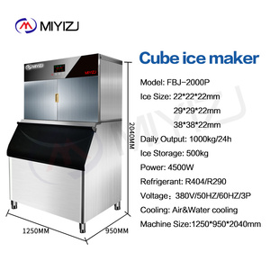 Máquina de Hielo Comercial Profesional, Capacidad Diaria de 1000 kg, Sistema de Mezcla, Compresor, Refrigeración por Aire/Agua, Marca Minyi, Refrigerada por Aire - Product Image 2
