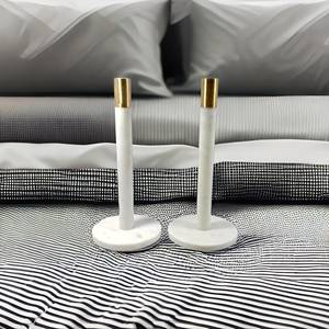 Supports de bougies modernes en argent pour mariage, décorations de table, chandeliers en métal, centres de table faits à la main, logo personnalisable - Product Image 2