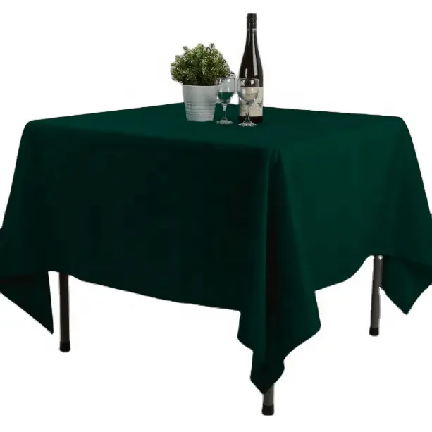 Polyester Table Cloth Polyester Tablecloth Hunter Green Christmas Dinner Table Cloth Room Kitchen Square Table Cover 70x70"