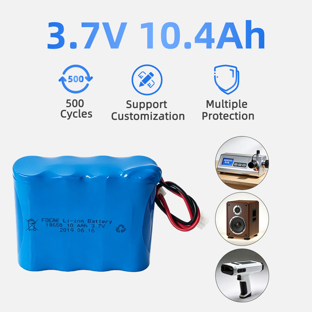 Customized 18650 3.7V 1S4P 10.4Ah Lithium Ion Battery Pack for Portable Medical Devices