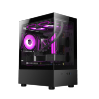 Boîtier PC AntarcChill Mid Tower Micro ATC, prend en charge le refroidisseur liquide de 240 mm, double vitrage latéral, vue complète, économique