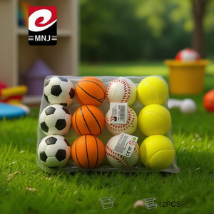 Palline in spugna MNJ da 6 cm, 12 pezzi, palline sportive assortite per il gioco dei bambini - Product Image 3