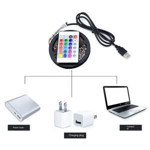 Luci LED USB striscia telecomando RGB SMD5050 30Led/<span class=keywords><strong>m</strong></span> DC5V 1M 2M 4M 5M nastro flessibile TV sfondo luces LED - Product Image 4