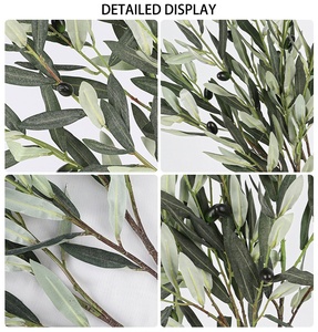 Rami di Ulivo Artificiali Realistici a <span class=keywords><strong>5</strong></span> Punte con Frutti, Ideali per Decorazioni di Matrimoni, Case e Centri Commerciali - Product Image 2