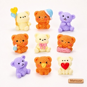 Figurines en résine personnalisées de mini-ours mignons, statues d'animaux de collection pour la décoration de table, de jardin, de micro-paysage et de maison - Product Image 1