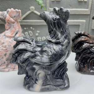 Grosir warna campuran alami batu akik kristal hewan ukiran penyembuhan kristal ayam besar untuk hadiah dekorasi - Product Image 5