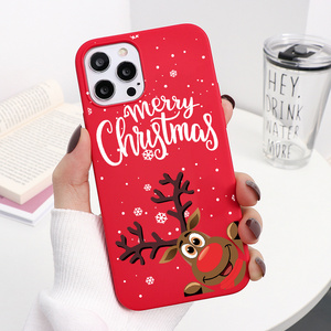 เคสโทรศัพท์ลายการ์ตูนกวางคริสต์มาส,เคส TPU นิ่มใสสำหรับ iPhone 11 12 13 Mini Pro Max X XR XS Max 8 7 6 Plus SE 2020 - Product Image 1