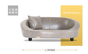 Sofá cama de cuero para mascotas, mueble de madera de lujo con cojín lavable adecuado para perros y gatos - Product Image 6