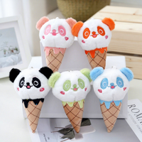 Peluche Panda Glace Mignonne Très Vendue, Porte-clés Personnalisé en Coton, Décoration de Sac à Dos