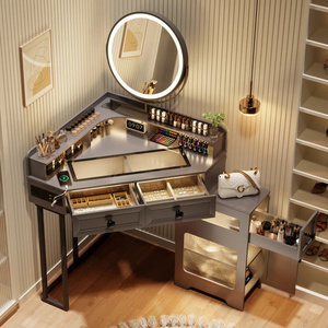 Corner Makeup Vanity <strong>With</strong> <strong>Mirror</strong> Luxury Nordic Bedroom Makeup <strong>Table</strong> Modern <strong>Simple</strong> Multi-functional <strong>Dressing</strong> <strong>Table</strong> - Product Image 5