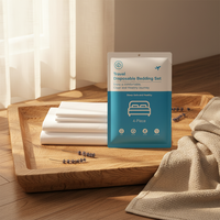 Ensemble de draps de lit jetables pour hôtel, en microfibre douce, imprimé, quatre pièces, pour chambre d'hôtes et voyage