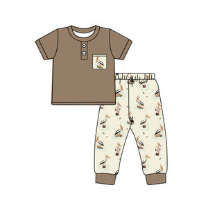 Conjunto de 2 piezas de ropa para niños pequeños: camiseta y pantalón jogger de algodón 95% y elastano 5% con diseño de patos mallard de golf, ropa para hermanos, estilo boutique personalizado. - Product Image 5