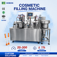 Machine de remplissage et de bouchage automatique Hebo à 4 têtes avec alimentation par couvercle, tête de pompe pulvérisatrice