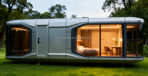 Maison capsule spatiale de luxe, villa modulaire préfabriquée, mini-maison intelligente avec fenêtre panoramique en verre pour hôtel de villégiature, glamping, camping - Product Image 4