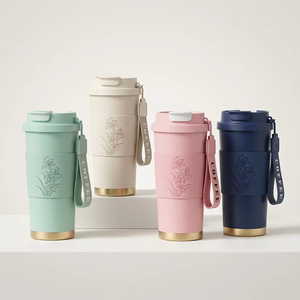 Tasses à café isothermes en acier inoxydable de 16 oz pour étudiantes, avec couvercle 2-en-1, personnalisables, jolies, portables, idéales comme cadeau - Product Image 1