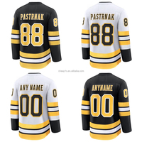 Jersey Hoki Es Amerika Kanada Boston Bruins David Pastrnak Berkualitas Tinggi Grosir, Seragam Hoki Bordir Khusus Pria
