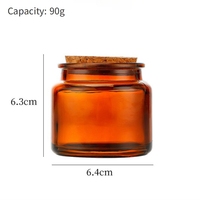 Vente en gros 100ml 200ml bocal à bougie en verre transparent avec bouchon en liège bocal à bougie vert côté droit ambre arc-en-ciel bocal à bougie