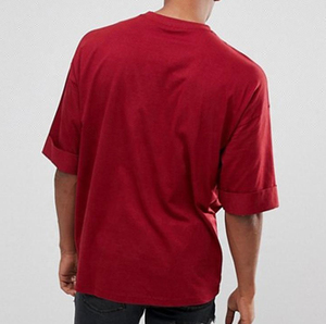 Camiseta de algodón 100% para hombre, estilo urbano, casual, de fabricante, de peso pesado, lisa, con hombros caídos, oversize - Product Image 2