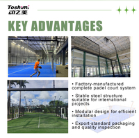Terrain de padel panoramique professionnel Toshimi, extérieur, luxe, avec verre trempé de 12 mm
