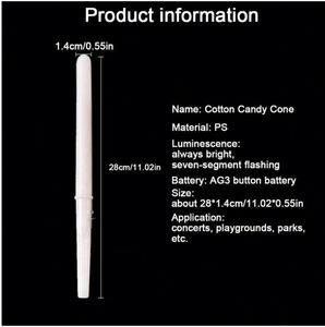 LED Food-grade Cotton <b>Candy</b> Cones PS Material Colorful Glowing Luminous Marshmallow <b>Sticks</b> Party Festival Supplies Wholesale - Product Image 3