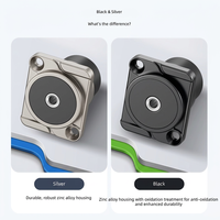 Module de passage audio en métal de type D 3,5 mm, prise jack pour casque à montage sur panneau carré renforcé, noir et argent