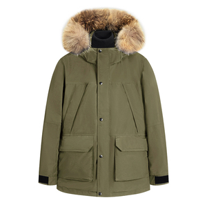 <span class=keywords><strong>Parka</strong></span> Invernale Lungo da <span class=keywords><strong>Uomo</strong></span> Pesante ad Alte Prestazioni in Tessuto Artico Cappotto Imbottito con Fodera in Vera Pelliccia Giacca Ispessita - Product Image 4