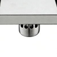 Siphon de sol de douche commercial moderne en laiton carré invisible de 4 pouces, anti-odeur et écologique, pour insertion de carrelage