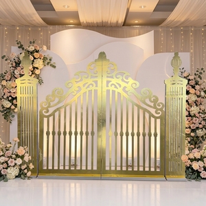 Support de toile de fond doré en PVC acrylique pour événements de mariage de luxe et décoration de scène de fête - Product Image 4