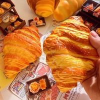 Jouet anti-stress en forme de croissant et de pain à l'ananas, souple et moelleux, à récupération lente, en PU