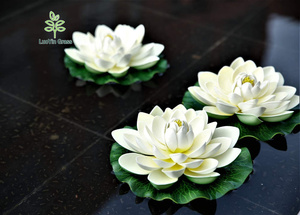 Flores de Loto Artificiales Flotantes de Espuma Blanca Marfil, Adornos de Lirios de Agua para el Hogar, Jardín, Bodas, Fiestas, 50 Piezas, Navidad, Pascua - Product Image 5