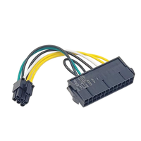 Cable de Alimentación para Placa Base DELL 3650 3040 7040, Adaptador de Malla de Cobre Trenzada de 15 cm, 24 Pines a 6 Pines, Cable de Extensión ATX Trenzado