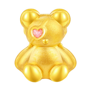 สร้อยข้อมือรูปหมีทองคำบริสุทธิ์สีทอง24K ดีไซน์แฟชั่นสร้อยข้อมือลูกปัดทองอุปกรณ์เครื่องประดับทอง - Product Image 1