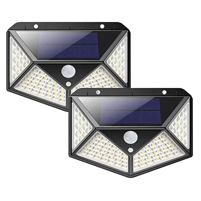 OEM IP65 방수 밤 빛 태양 전원 100 LED 야외 벽 램프 PIR 모션 센서 밤 태양 빛 정원 조명