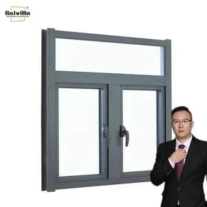 价格便宜的铝型材玻璃窗铝框钢化玻璃窗铝平开窗