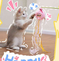 Authentique jouet pour chat en peluche Baby Three, boîte mystère, jouet interactif pour chat, fournitures pour animaux de compagnie