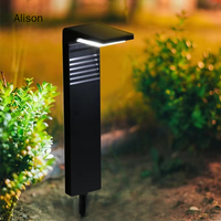 Lampe solaire LED pour pelouse, étanche IP54, écologique, extérieure, noire, blanc chaud, pour jardin, allée, sécurité, décorative, Alison