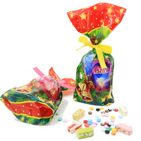 Sac à soufflet personnalisé pour Noël, en PE, PO, PP, OPP, CPE, imprimé, écologique, recyclable et biodégradable, pour emballage de mode, shopping, cadeaux, sucre, snacks, bougies