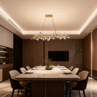 Lustre en cristal en fer forgé de style européen JACKSUN avec un design floral unique pour les îles de la salle à manger