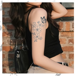 Adesivi per Tatuaggi a Base di Succo con Motivi Erboristici Serie XM&XP Butterfly, Stampa a Trasferimento d'Acqua di Lusso, Lunga Durata - Product Image 4