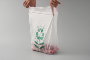 Sac d'emballage en plastique transparent de qualité alimentaire imprimé sur mesure, fond plat avec soufflet, ouverture plate, sac de rangement pour fruits et légumes - Product Image 3