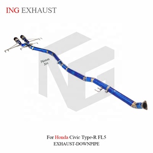 ระบบท่อไอเสียแบบ CatBack ไทเทเนียม ING ขนาด 76 มม. สำหรับ Honda Civic Type-R FL5 น้ำหนักเบาพิเศษ อะไหล่สมรรถนะสูง ขายส่ง - Product Image 6