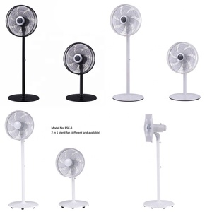 7 hojas ronda 14 pulgadas 2 in1 de rueda de plástico diseño de altura ajustable negro blanco España precio ventilador de pie - Product Image 4