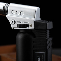Vente en gros Briquet gonflable Pistolet de soudage à la flamme Briquet coupe-vent en métal plastique