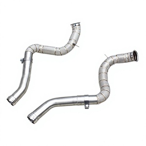 ท่อไอเสียตรงรุ่นพร้อมส่งสำหรับ Mercedes-Benz C63/C63S AMG W205 4.0 ปี 2015-2020 พร้อมแผ่นกันความร้อน ท่อลงแบบไหลอิสระ - Product Image 1