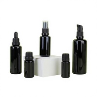 Flacon compte-gouttes en verre noir 10ml 15ml 30ml 50ml 100ml pour sérum et huile essentielle avec bouchon à vis et logo personnalisé